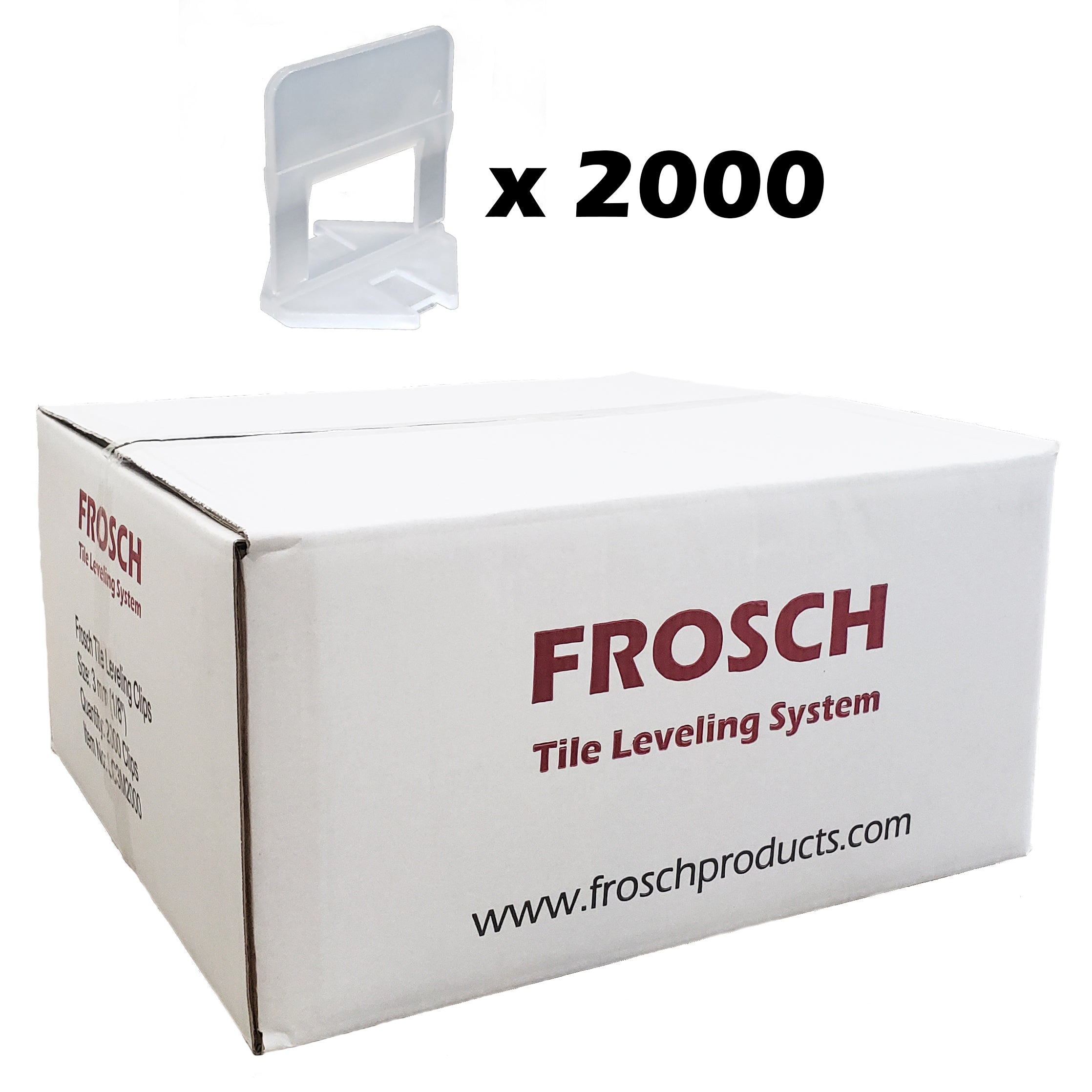 FROSCH Tile Leveling System - 1/16" (1.5mm) Clips [2000 clips]